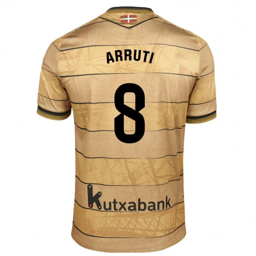 Danxen Børn Martín Arruti #8 Brun Udebane Spillertrøjer 2024/25 Trøje T-Shirt