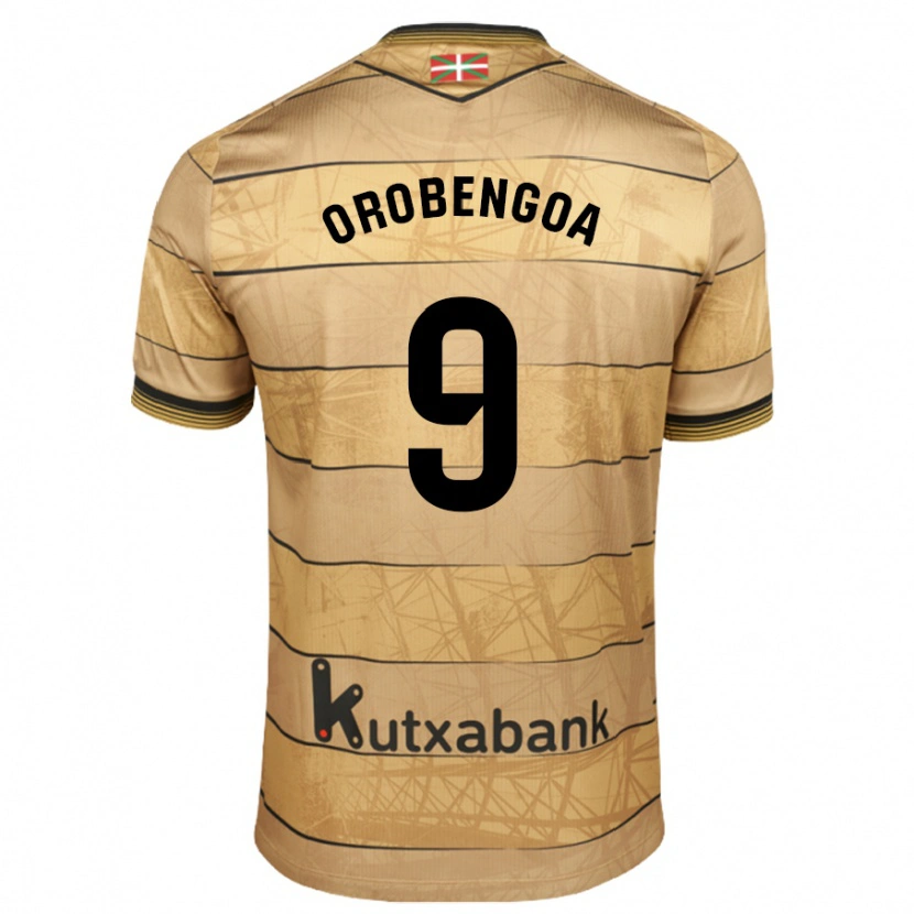 Danxen Børn Ekain Orobengoa #9 Brun Udebane Spillertrøjer 2024/25 Trøje T-Shirt