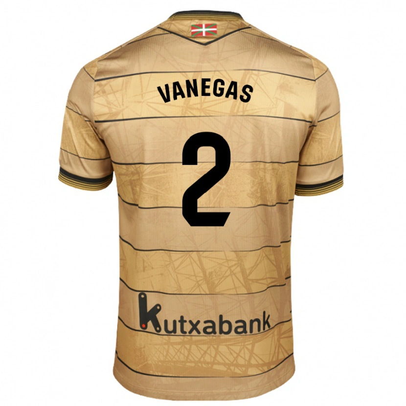 Danxen Børn Manuela Vanegas #2 Brun Udebane Spillertrøjer 2024/25 Trøje T-Shirt
