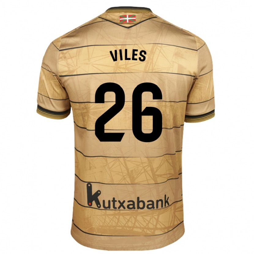 Danxen Børn Elene Viles #26 Brun Udebane Spillertrøjer 2024/25 Trøje T-Shirt