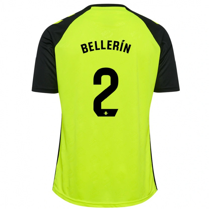 Danxen Børn Héctor Bellerín #2 Fluorescerende Gul Sort Udebane Spillertrøjer 2024/25 Trøje T-Shirt