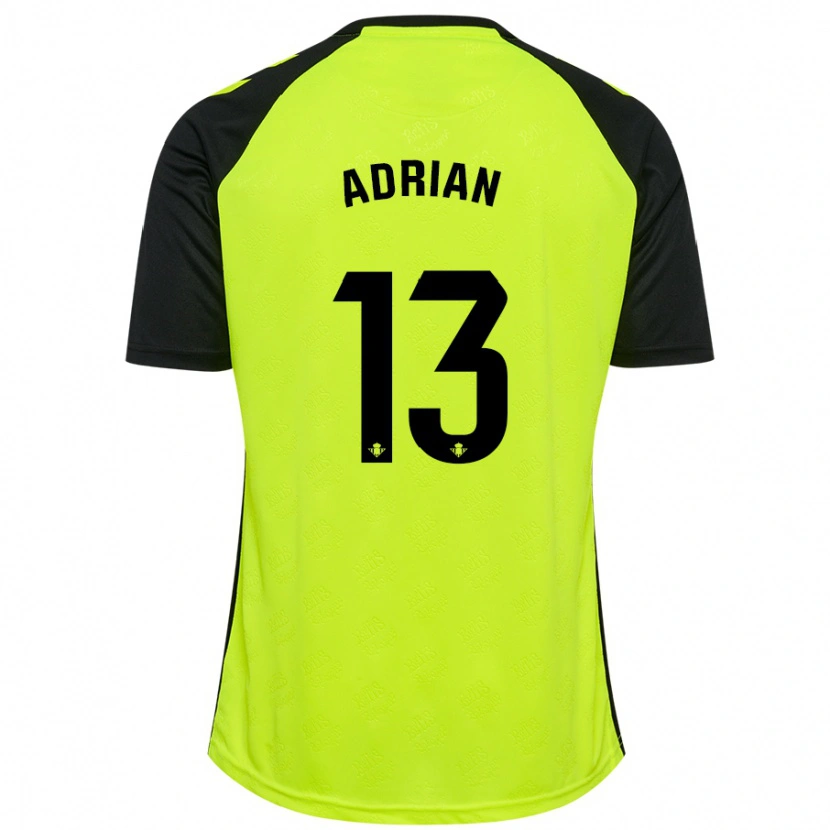 Danxen Børn Adrián #13 Fluorescerende Gul Sort Udebane Spillertrøjer 2024/25 Trøje T-Shirt