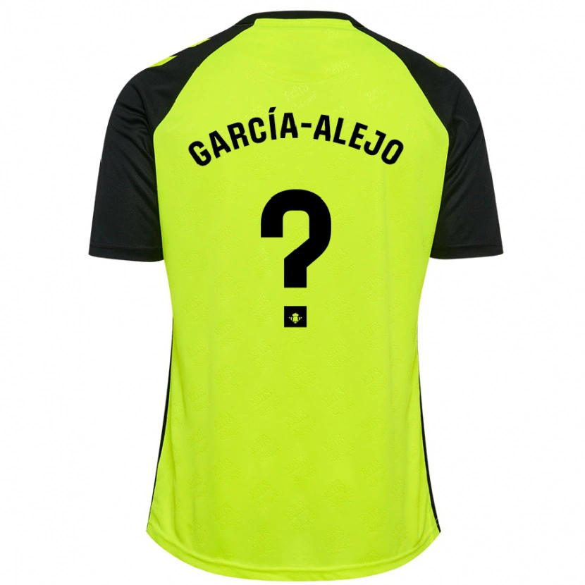 Danxen Børn Raúl García-Alejo #0 Fluorescerende Gul Sort Udebane Spillertrøjer 2024/25 Trøje T-Shirt