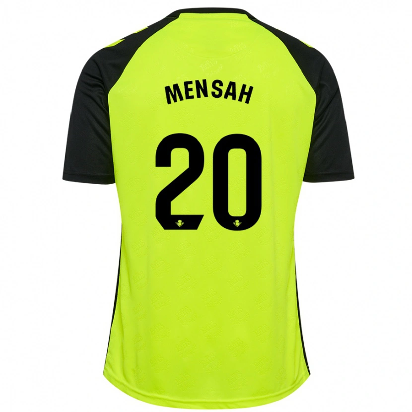 Danxen Børn Mawuli Mensah #20 Fluorescerende Gul Sort Udebane Spillertrøjer 2024/25 Trøje T-Shirt