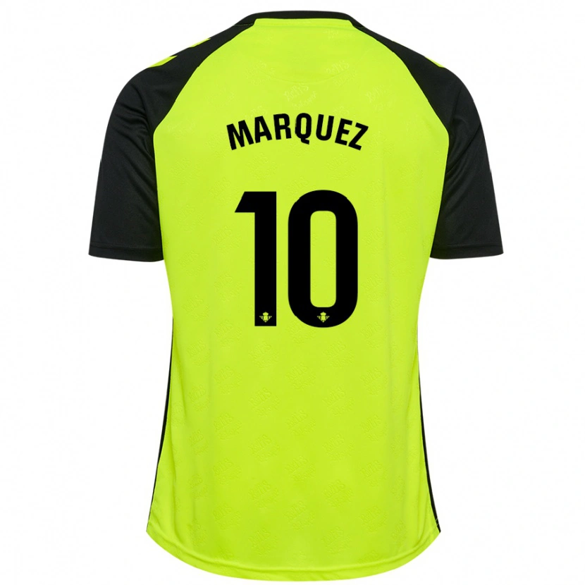 Danxen Børn Rosa Márquez #10 Fluorescerende Gul Sort Udebane Spillertrøjer 2024/25 Trøje T-Shirt