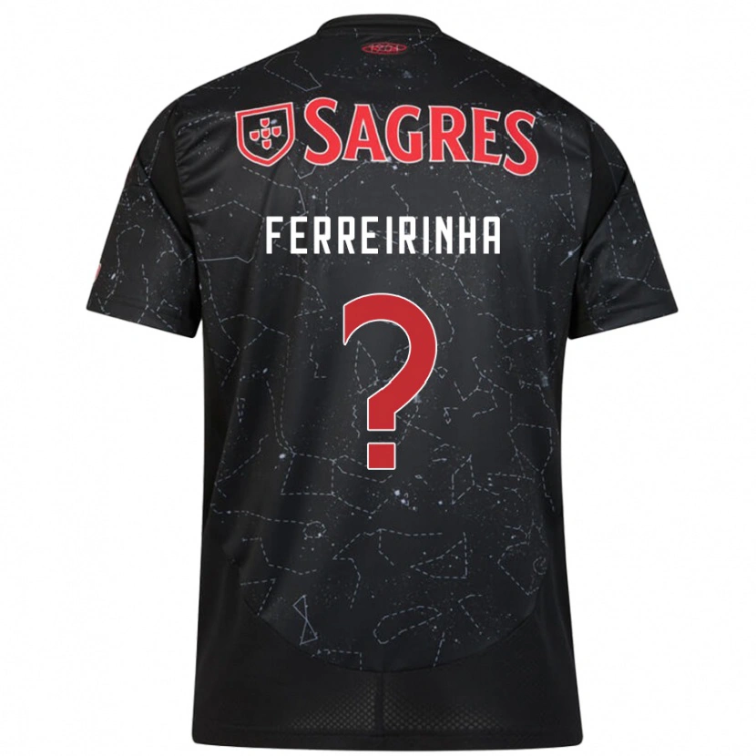 Danxen Børn Afonso Ferreirinha #0 Sort Rød Udebane Spillertrøjer 2024/25 Trøje T-Shirt