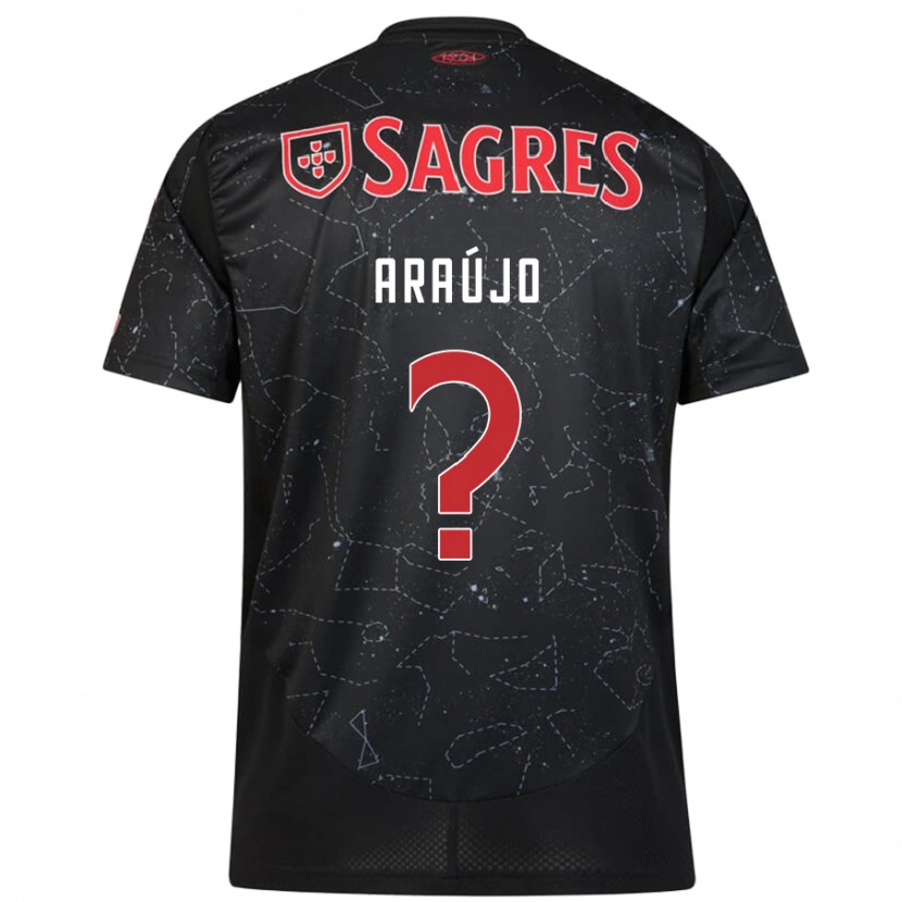 Danxen Børn Ismail Araújo #0 Sort Rød Udebane Spillertrøjer 2024/25 Trøje T-Shirt
