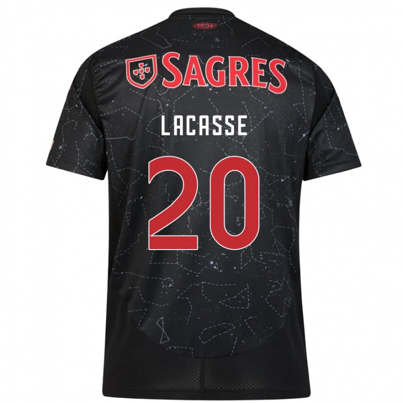 Danxen Børn Cloe Lacasse #20 Sort Rød Udebane Spillertrøjer 2024/25 Trøje T-Shirt