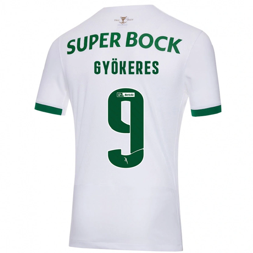 Danxen Børn Viktor Gyökeres #9 Hvid Grøn Udebane Spillertrøjer 2024/25 Trøje T-Shirt