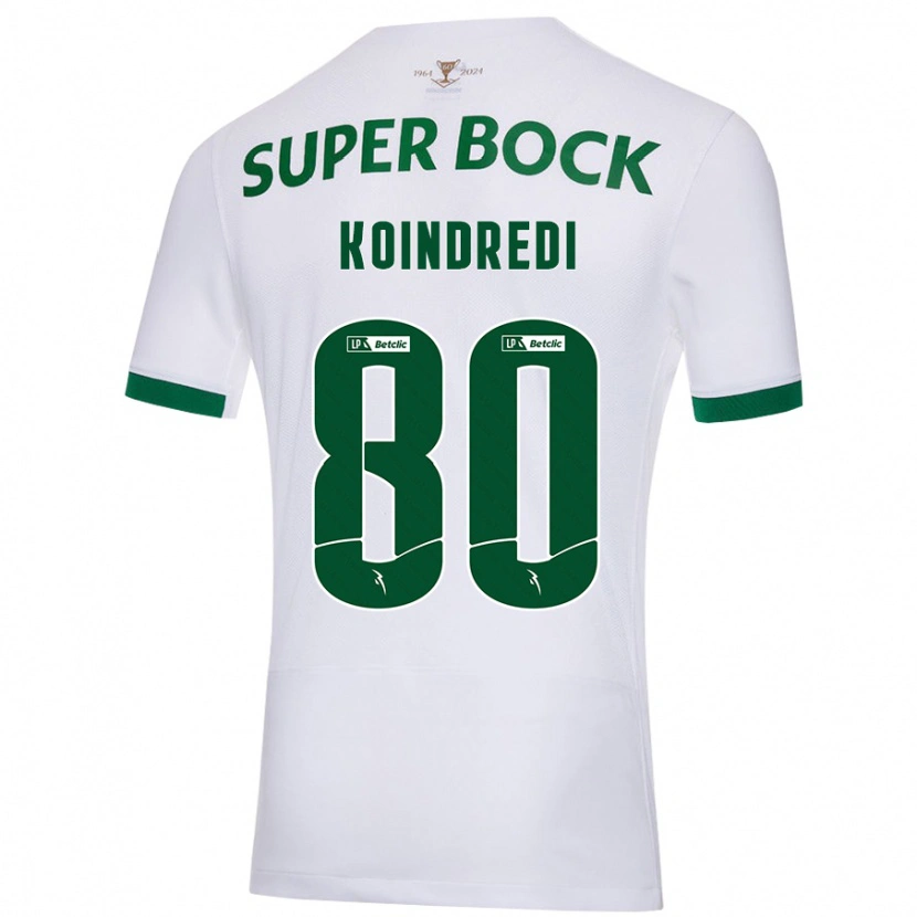 Danxen Børn Koba Koindredi #80 Hvid Grøn Udebane Spillertrøjer 2024/25 Trøje T-Shirt