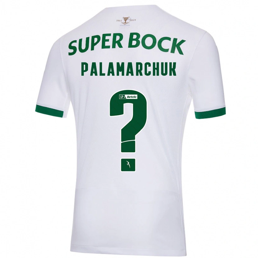 Danxen Børn Cristiano Vitaly Palamarchuk #0 Hvid Grøn Udebane Spillertrøjer 2024/25 Trøje T-Shirt