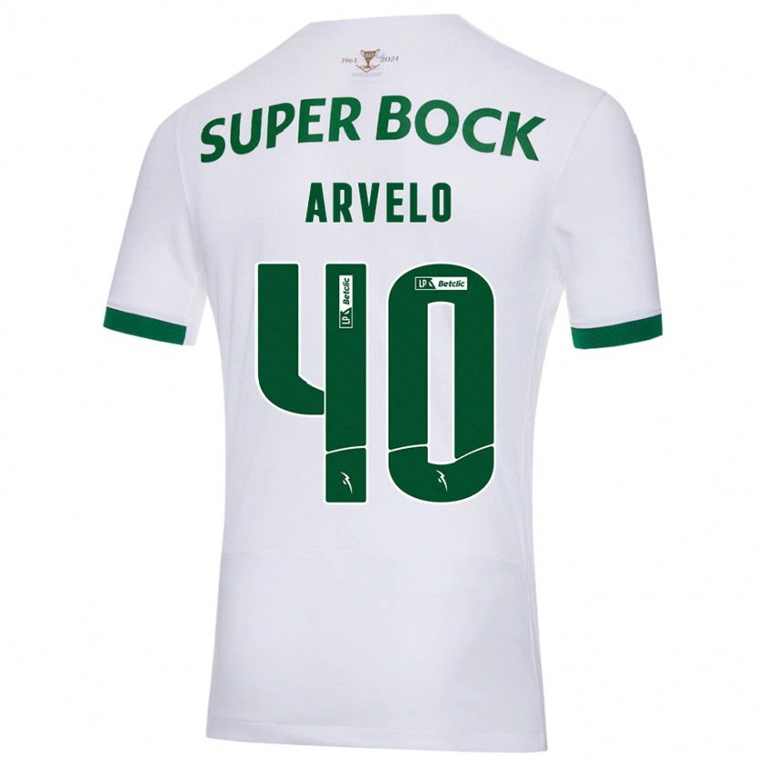 Danxen Børn Adam Arvelo #40 Hvid Grøn Udebane Spillertrøjer 2024/25 Trøje T-Shirt