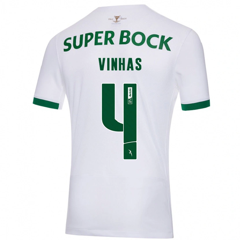 Danxen Børn Gabriela Vinhas #4 Hvid Grøn Udebane Spillertrøjer 2024/25 Trøje T-Shirt
