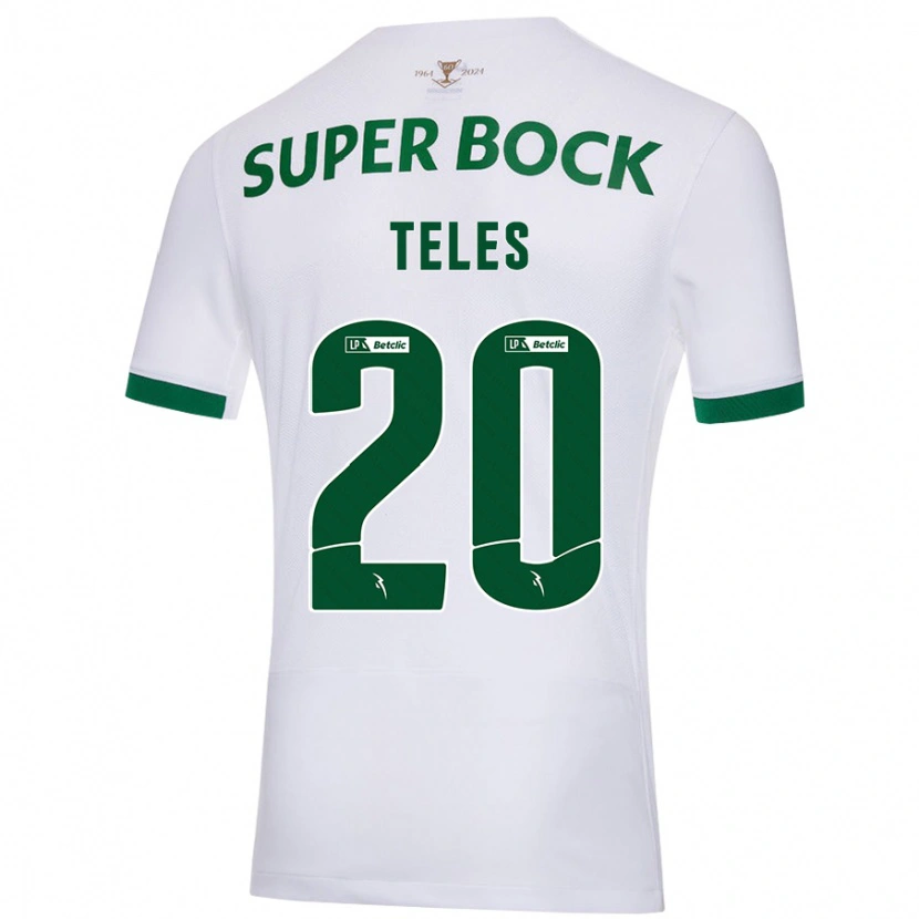 Danxen Børn Ana Teles #20 Hvid Grøn Udebane Spillertrøjer 2024/25 Trøje T-Shirt