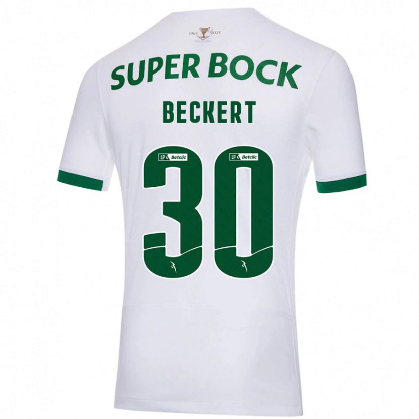 Danxen Børn Carolina Beckert #30 Hvid Grøn Udebane Spillertrøjer 2024/25 Trøje T-Shirt