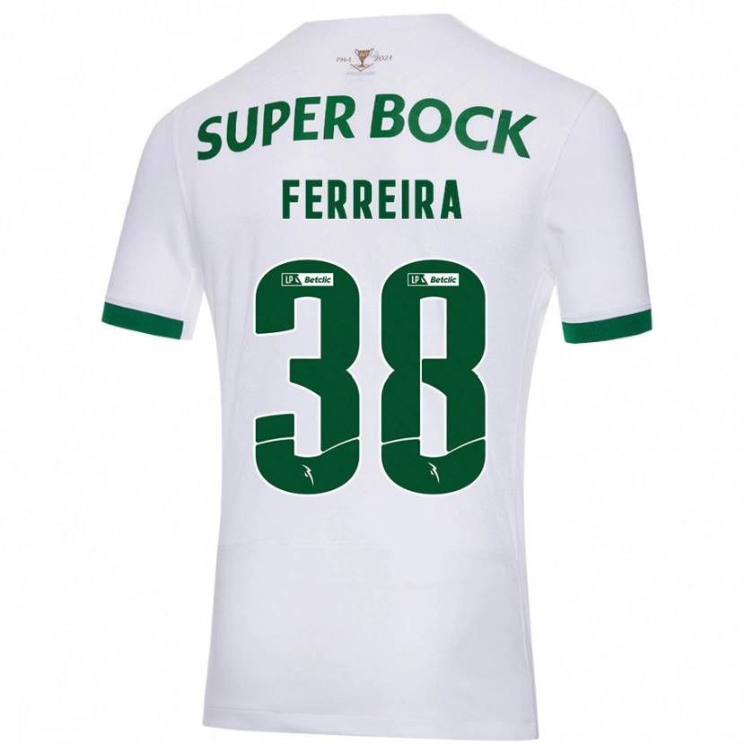 Danxen Børn Marta Ferreira #38 Hvid Grøn Udebane Spillertrøjer 2024/25 Trøje T-Shirt