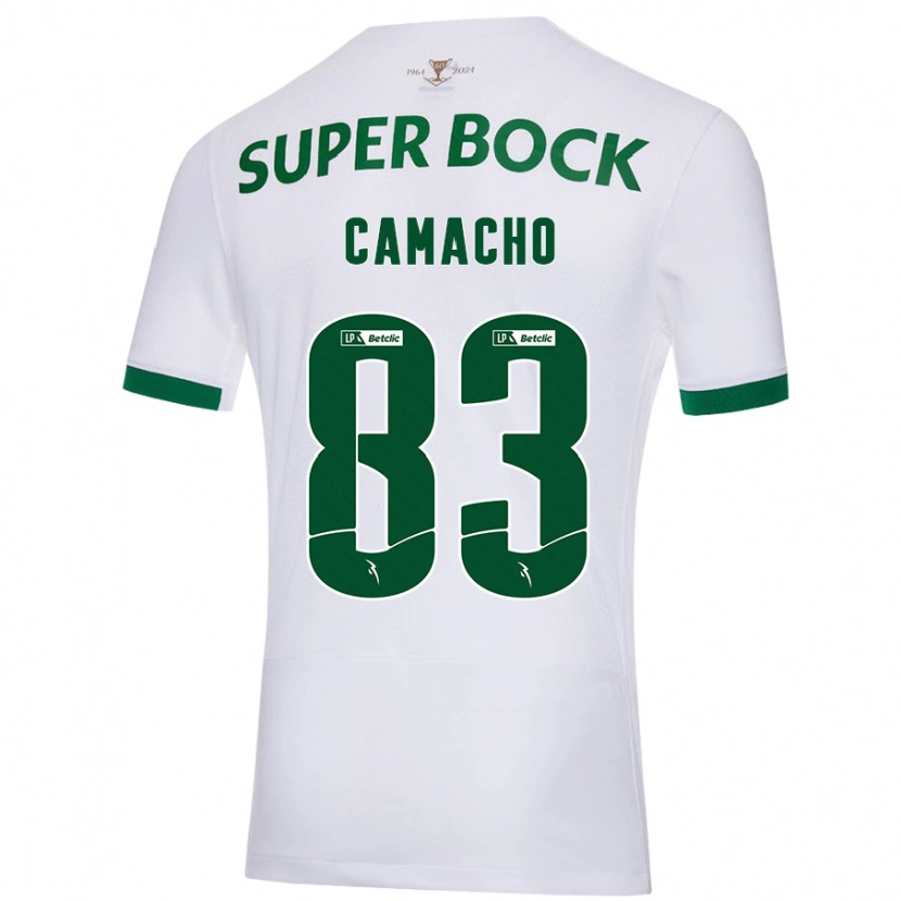 Danxen Børn Rafael Camacho #83 Hvid Grøn Udebane Spillertrøjer 2024/25 Trøje T-Shirt