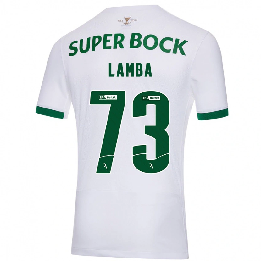 Danxen Børn Chico Lamba #73 Hvid Grøn Udebane Spillertrøjer 2024/25 Trøje T-Shirt
