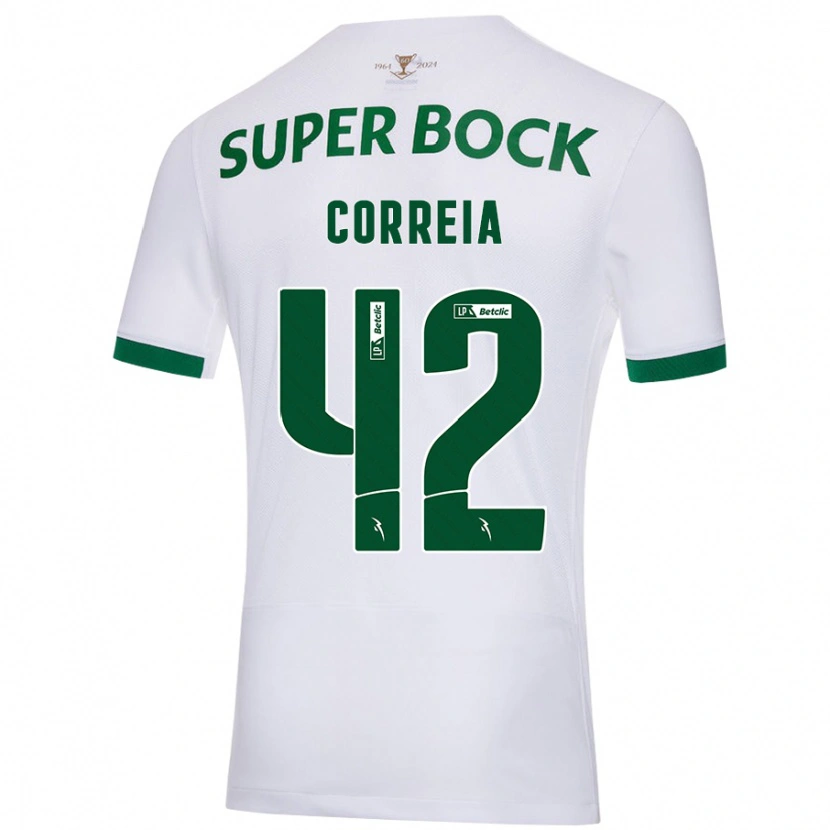 Danxen Børn Leonete Maísa Nozerand Correia #42 Hvid Grøn Udebane Spillertrøjer 2024/25 Trøje T-Shirt