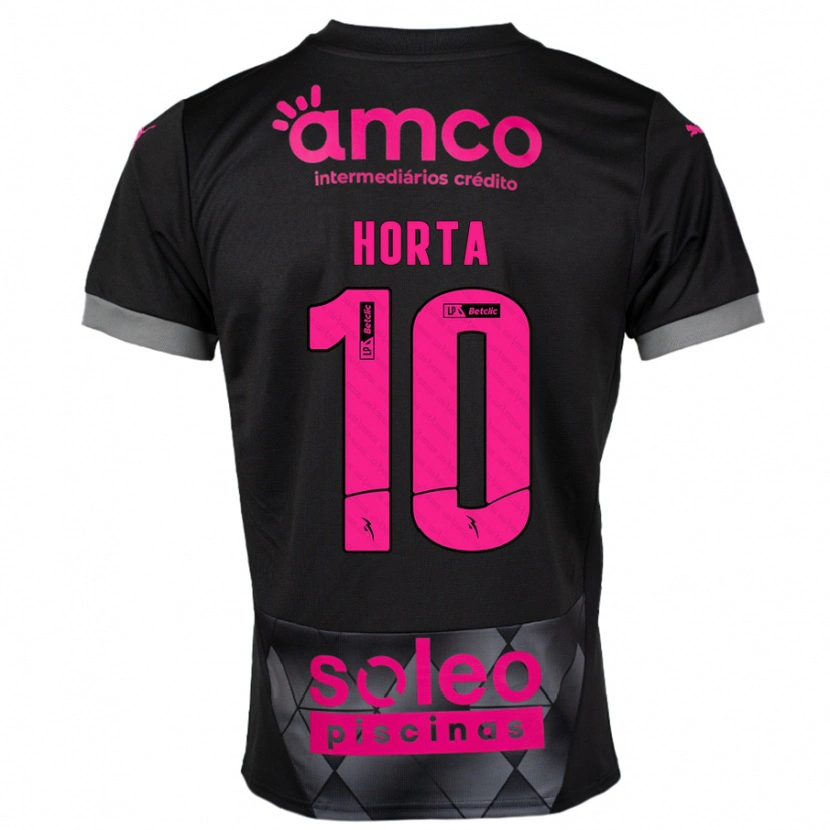 Danxen Børn André Horta #10 Sort Pink Udebane Spillertrøjer 2024/25 Trøje T-Shirt