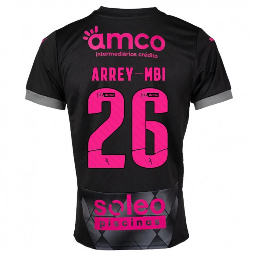 Danxen Børn Bright Arrey-Mbi #26 Sort Pink Udebane Spillertrøjer 2024/25 Trøje T-Shirt