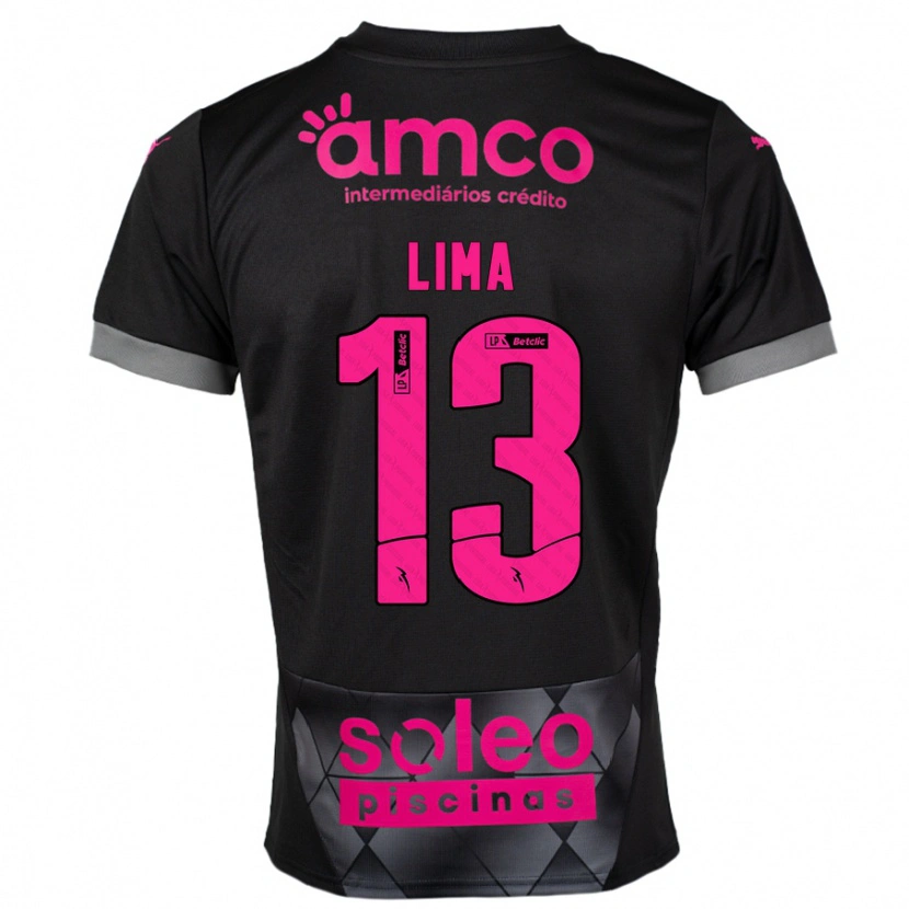 Danxen Børn Aline Lima #13 Sort Pink Udebane Spillertrøjer 2024/25 Trøje T-Shirt