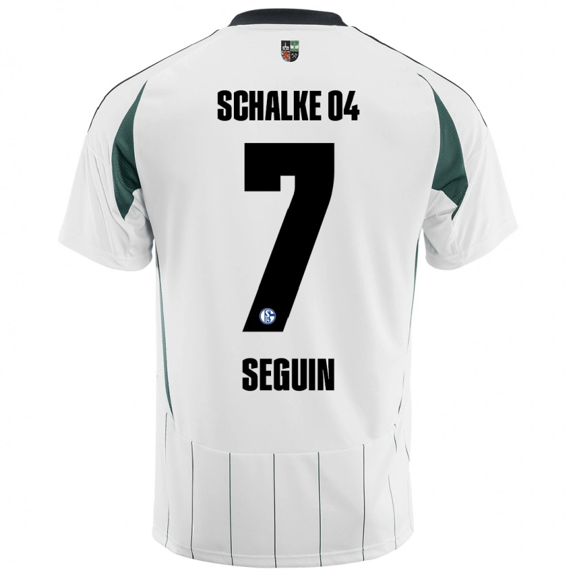 Danxen Børn Paul Seguin #7 Hvid Grøn Udebane Spillertrøjer 2024/25 Trøje T-Shirt
