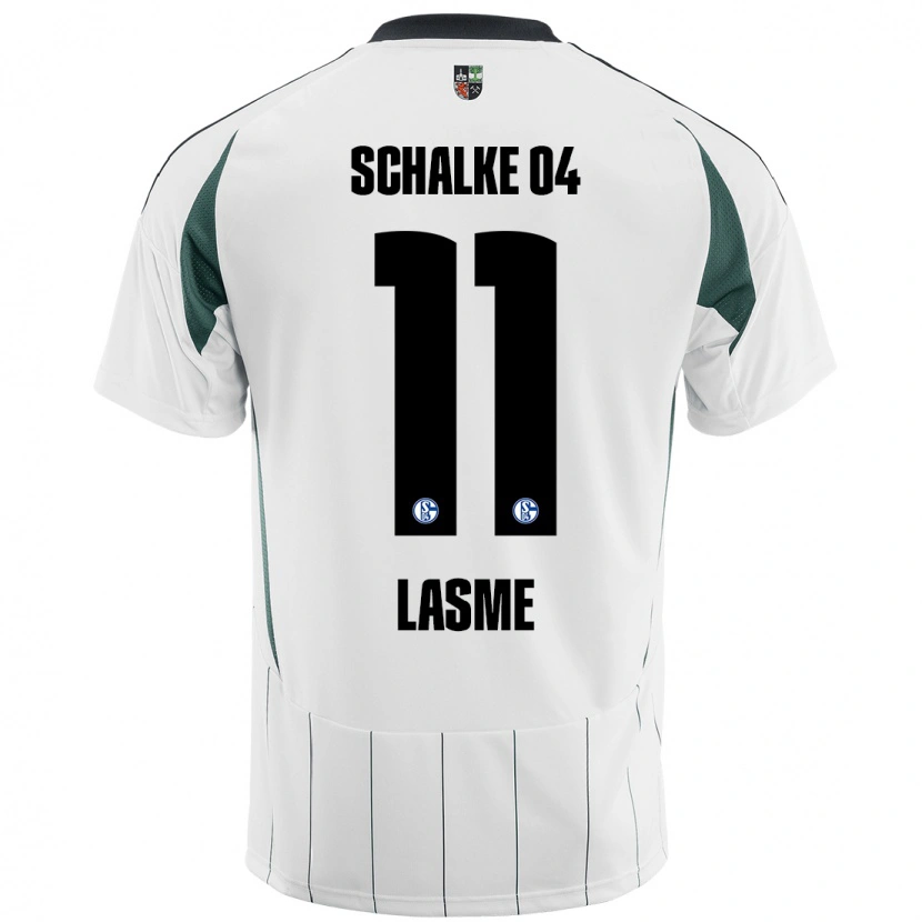 Danxen Børn Bryan Lasme #11 Hvid Grøn Udebane Spillertrøjer 2024/25 Trøje T-Shirt