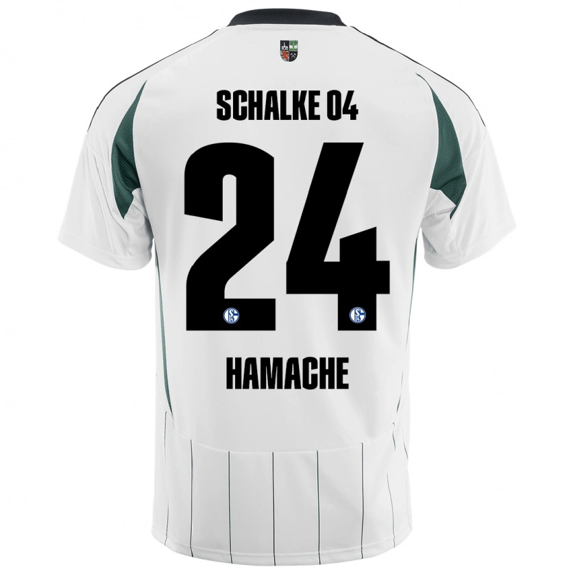 Danxen Børn Ilyes Hamache #24 Hvid Grøn Udebane Spillertrøjer 2024/25 Trøje T-Shirt