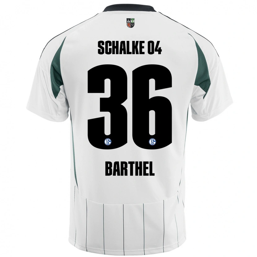 Danxen Børn Niklas Barthel #36 Hvid Grøn Udebane Spillertrøjer 2024/25 Trøje T-Shirt