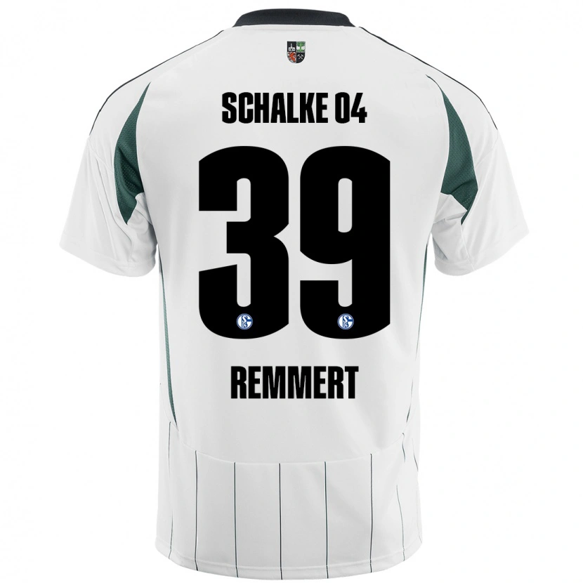 Danxen Børn Peter Remmert #39 Hvid Grøn Udebane Spillertrøjer 2024/25 Trøje T-Shirt