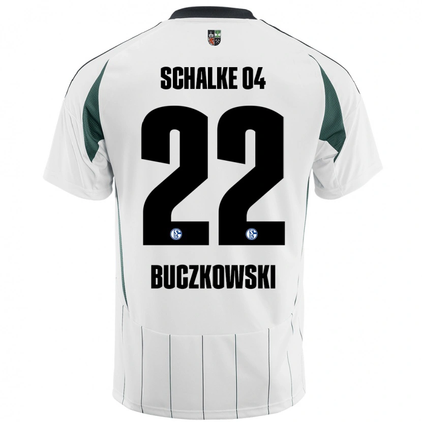 Danxen Børn Philip Buczkowski #22 Hvid Grøn Udebane Spillertrøjer 2024/25 Trøje T-Shirt