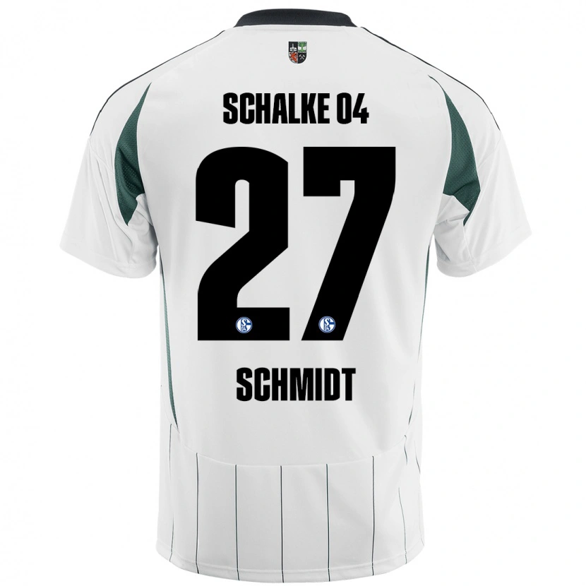 Danxen Børn Tim Schmidt #27 Hvid Grøn Udebane Spillertrøjer 2024/25 Trøje T-Shirt