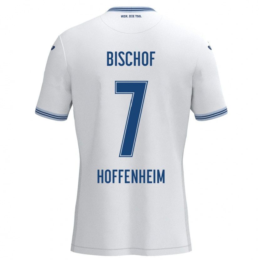Danxen Børn Tom Bischof #7 Hvid Blå Udebane Spillertrøjer 2024/25 Trøje T-Shirt