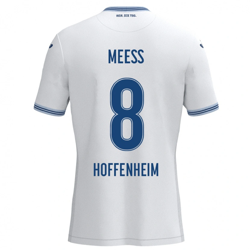 Danxen Børn Jakob Meeß #8 Hvid Blå Udebane Spillertrøjer 2024/25 Trøje T-Shirt