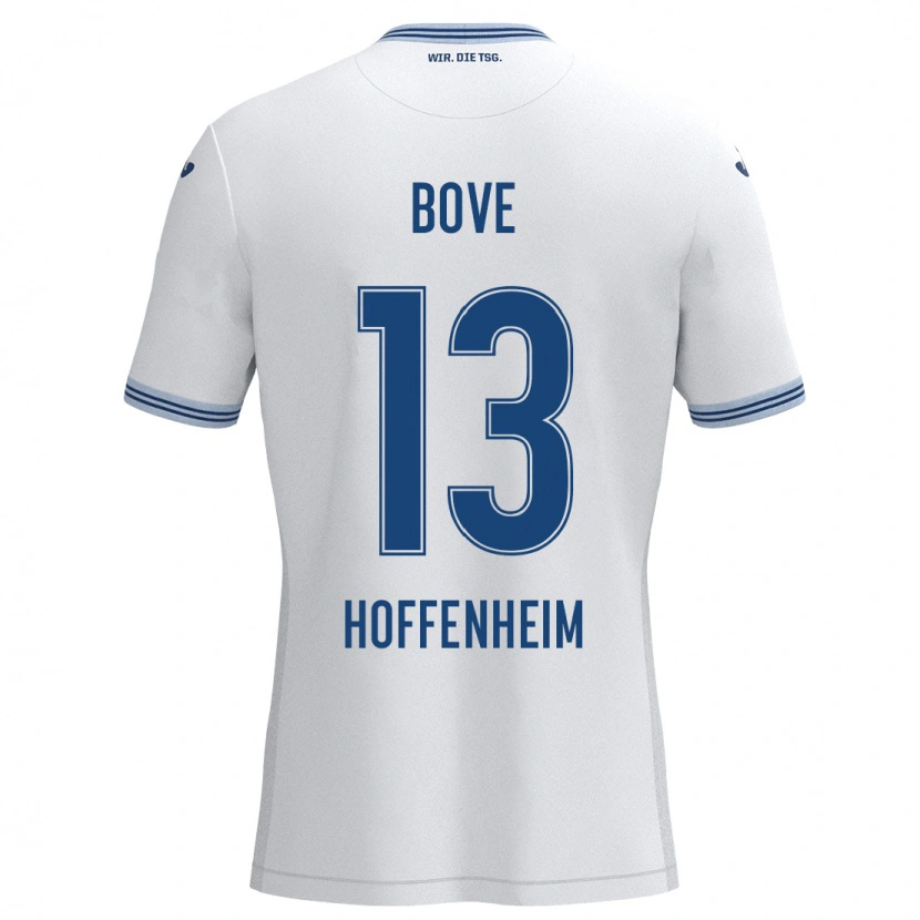 Danxen Børn Nevio Bove #13 Hvid Blå Udebane Spillertrøjer 2024/25 Trøje T-Shirt
