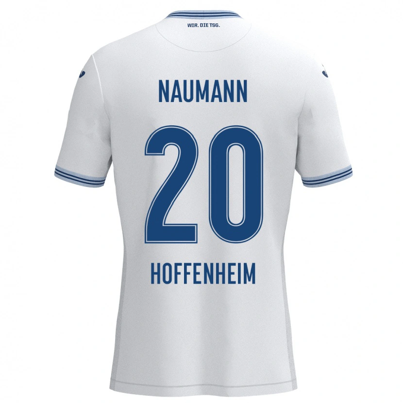 Danxen Børn Maxim Naumann #20 Hvid Blå Udebane Spillertrøjer 2024/25 Trøje T-Shirt