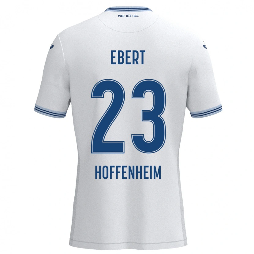 Danxen Børn Darijo Ebert #23 Hvid Blå Udebane Spillertrøjer 2024/25 Trøje T-Shirt