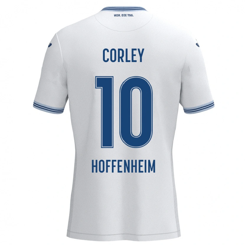 Danxen Børn Gia Corley #10 Hvid Blå Udebane Spillertrøjer 2024/25 Trøje T-Shirt