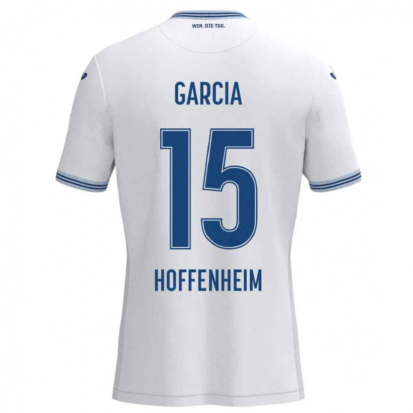Danxen Børn Marta Cazalla Garcia #15 Hvid Blå Udebane Spillertrøjer 2024/25 Trøje T-Shirt