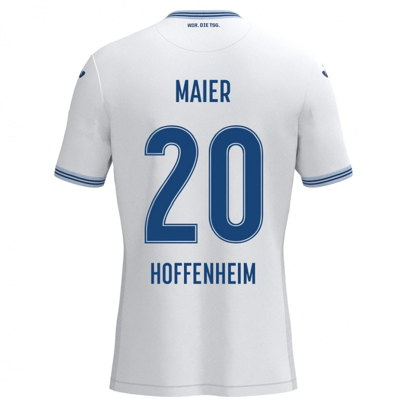 Danxen Børn Leonie Maier #20 Hvid Blå Udebane Spillertrøjer 2024/25 Trøje T-Shirt