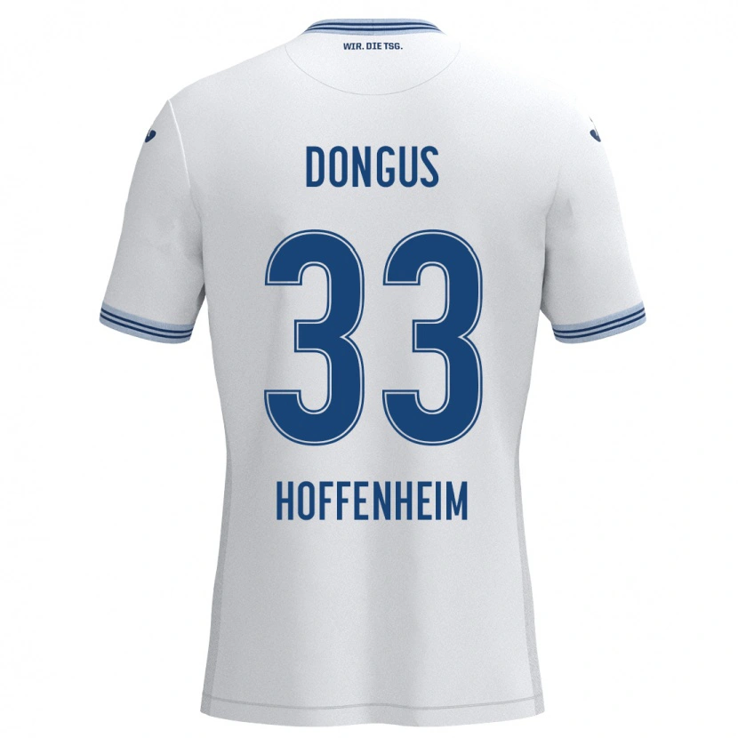 Danxen Børn Fabienne Dongus #33 Hvid Blå Udebane Spillertrøjer 2024/25 Trøje T-Shirt