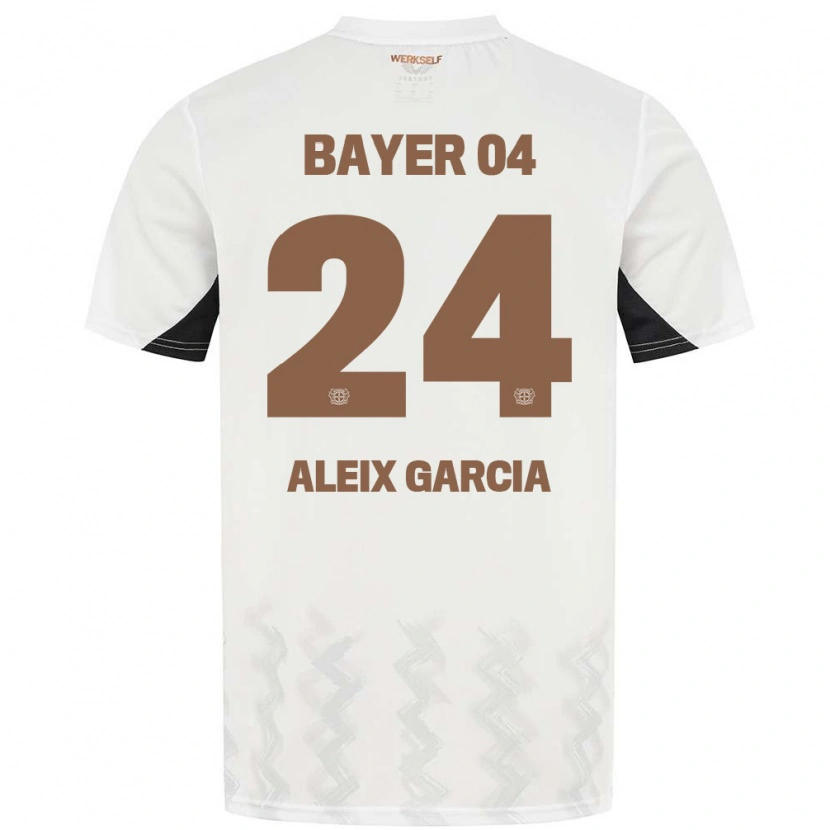 Danxen Børn Aleix García #24 Hvid Sort Udebane Spillertrøjer 2024/25 Trøje T-Shirt