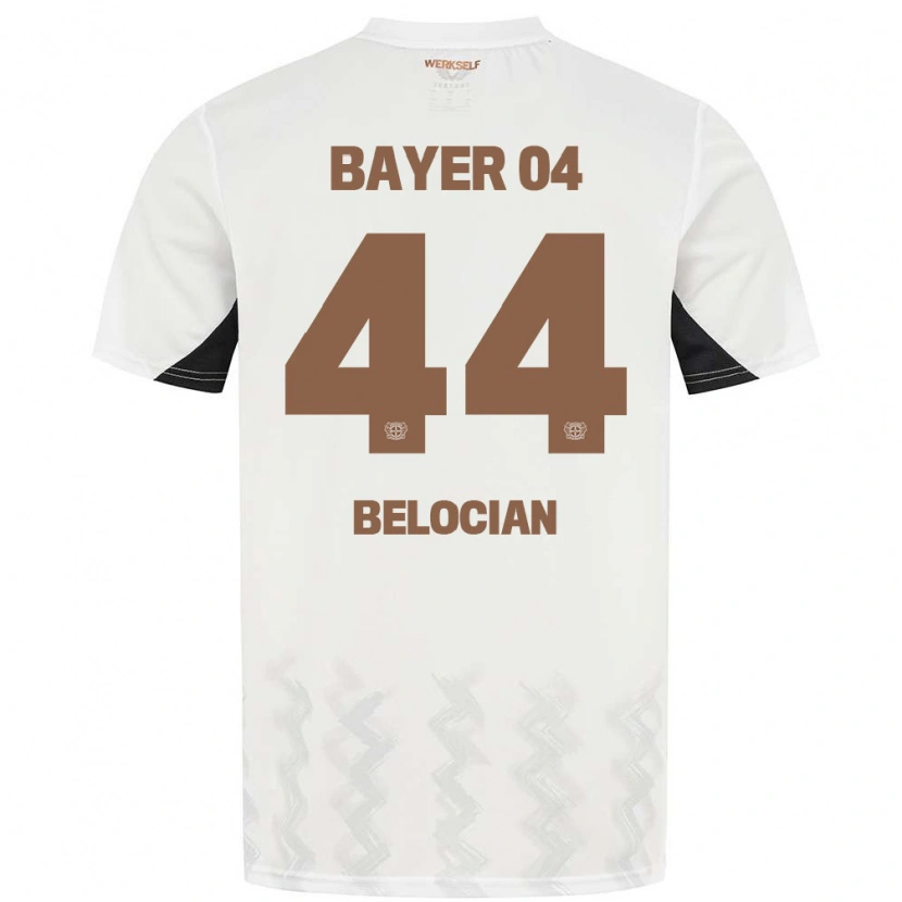 Danxen Børn Jeanuël Belocian #44 Hvid Sort Udebane Spillertrøjer 2024/25 Trøje T-Shirt