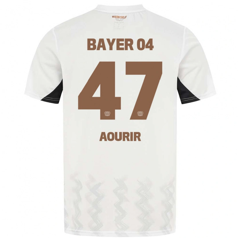 Danxen Børn Ayman Aourir #47 Hvid Sort Udebane Spillertrøjer 2024/25 Trøje T-Shirt