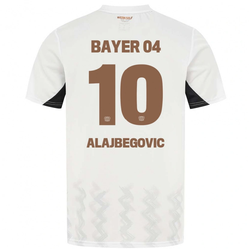 Danxen Børn Kerim Alajbegovic #10 Hvid Sort Udebane Spillertrøjer 2024/25 Trøje T-Shirt