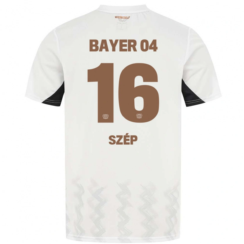 Danxen Børn Márton Szép #16 Hvid Sort Udebane Spillertrøjer 2024/25 Trøje T-Shirt