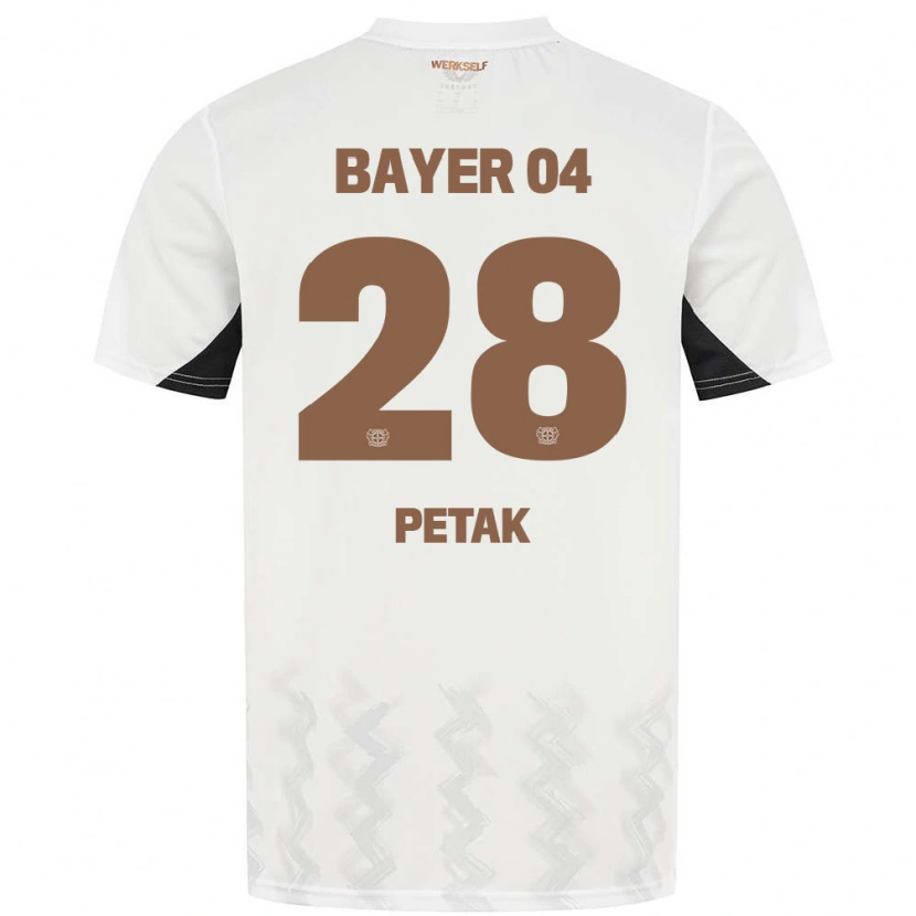 Danxen Børn Raoul Petak #28 Hvid Sort Udebane Spillertrøjer 2024/25 Trøje T-Shirt