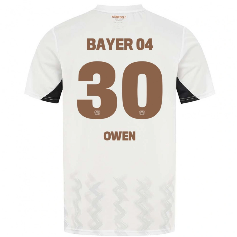 Danxen Børn Emmanuel Owen #30 Hvid Sort Udebane Spillertrøjer 2024/25 Trøje T-Shirt
