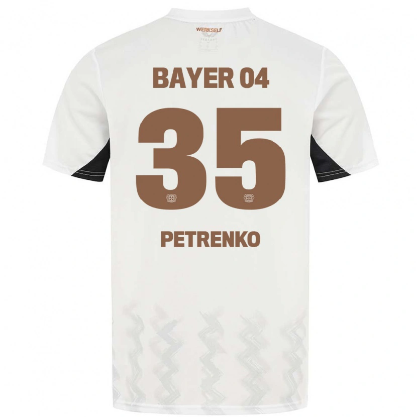 Danxen Børn Oleksandr Petrenko #35 Hvid Sort Udebane Spillertrøjer 2024/25 Trøje T-Shirt